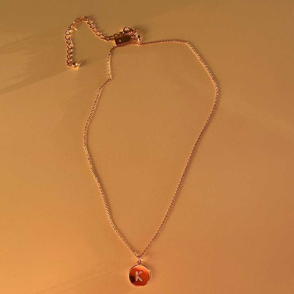 Kate Spade Rose Gold K Initial/ “One in a Million” Pendant Necklace